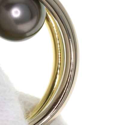 MIKIMOTO Black Pearl Reversible Necklace K18 Yellow Gold K18 White GoldLadies [Used]