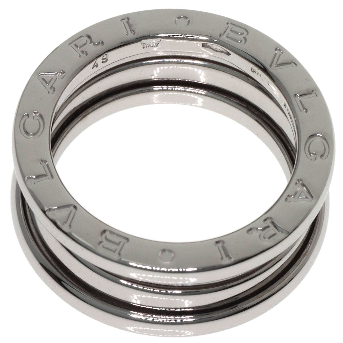 BVLGARI B.zero1 2 Band #49 Ring K18 White Gold Ladies [Used]