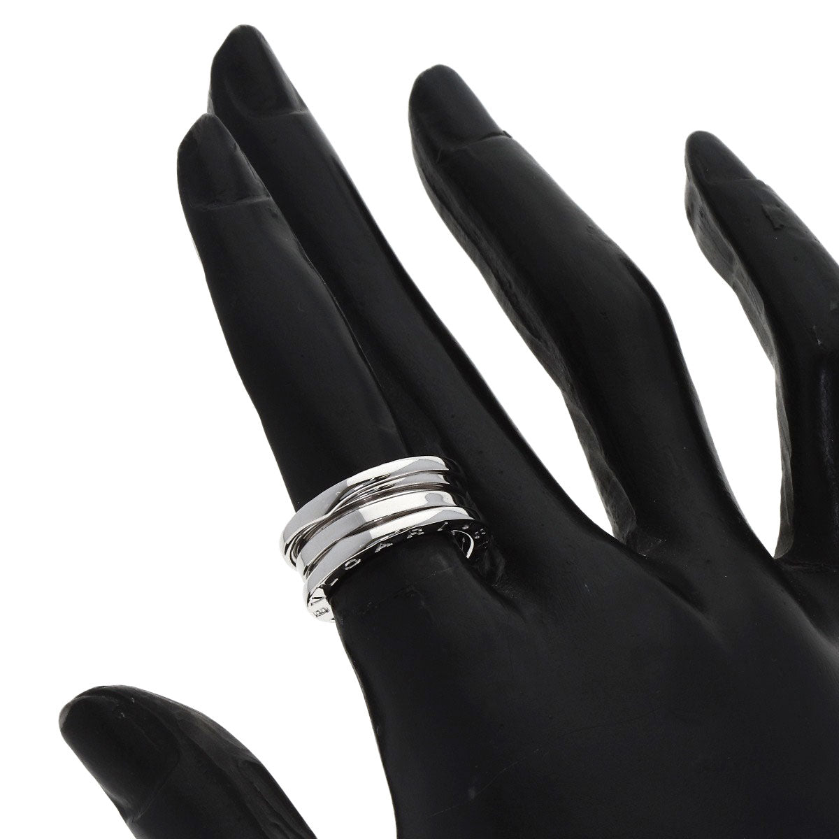 BVLGARI B.zero1 2 Band #49 Ring K18 White Gold Ladies [Used]