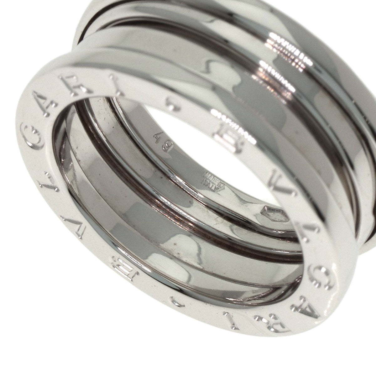 BVLGARI B.zero1 2 Band #49 Ring K18 White Gold Ladies [Used]
