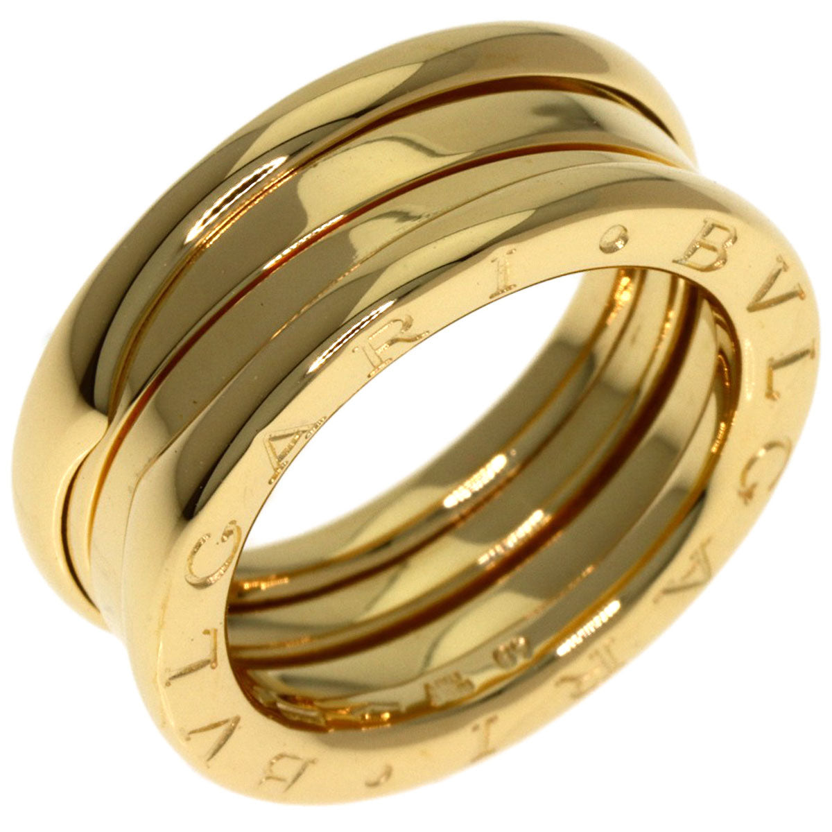 BVLGARI B.zero1 2 Band #49 Ring K18 Yellow Gold Ladies [Used]