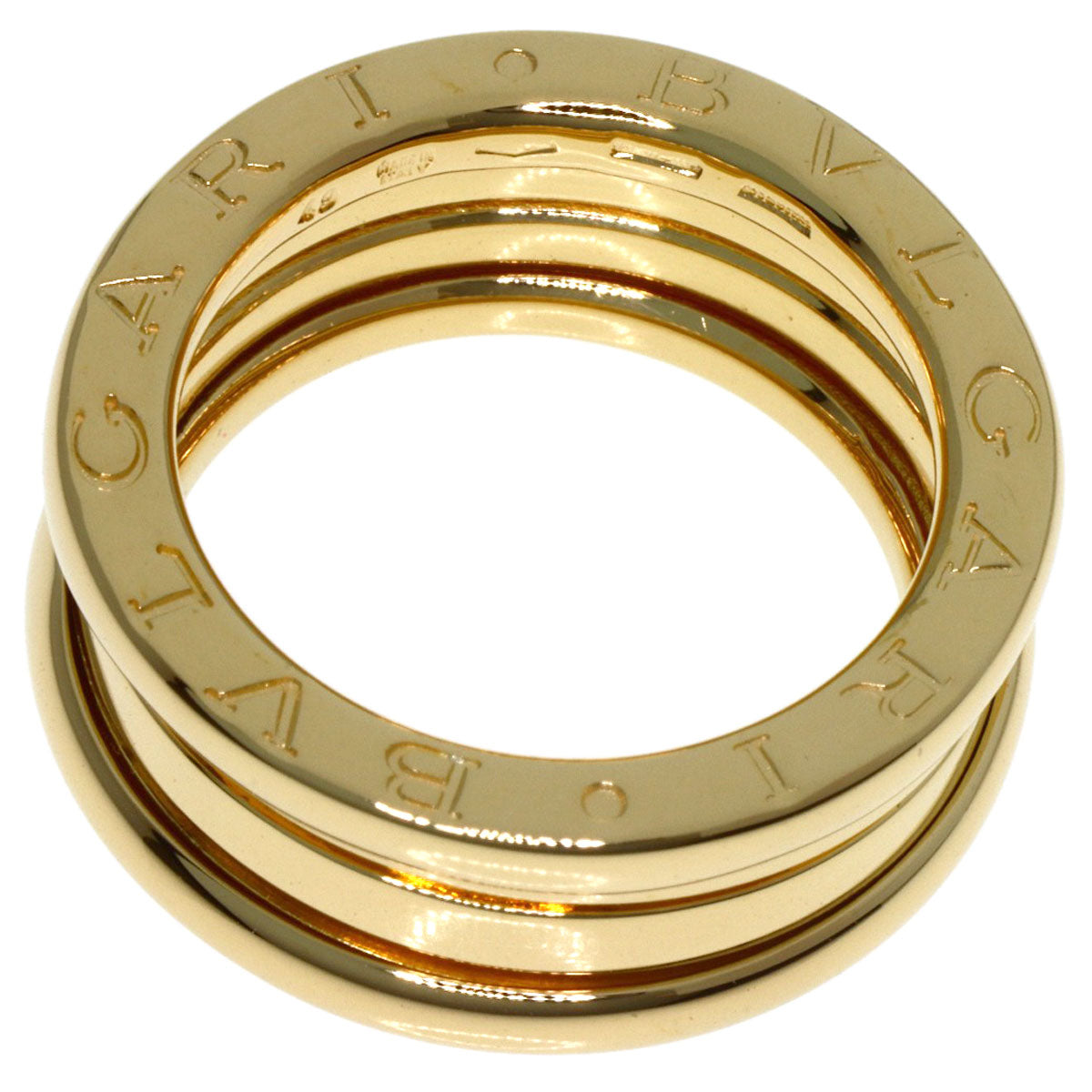 BVLGARI B.zero1 2 Band #49 Ring K18 Yellow Gold Ladies [Used]