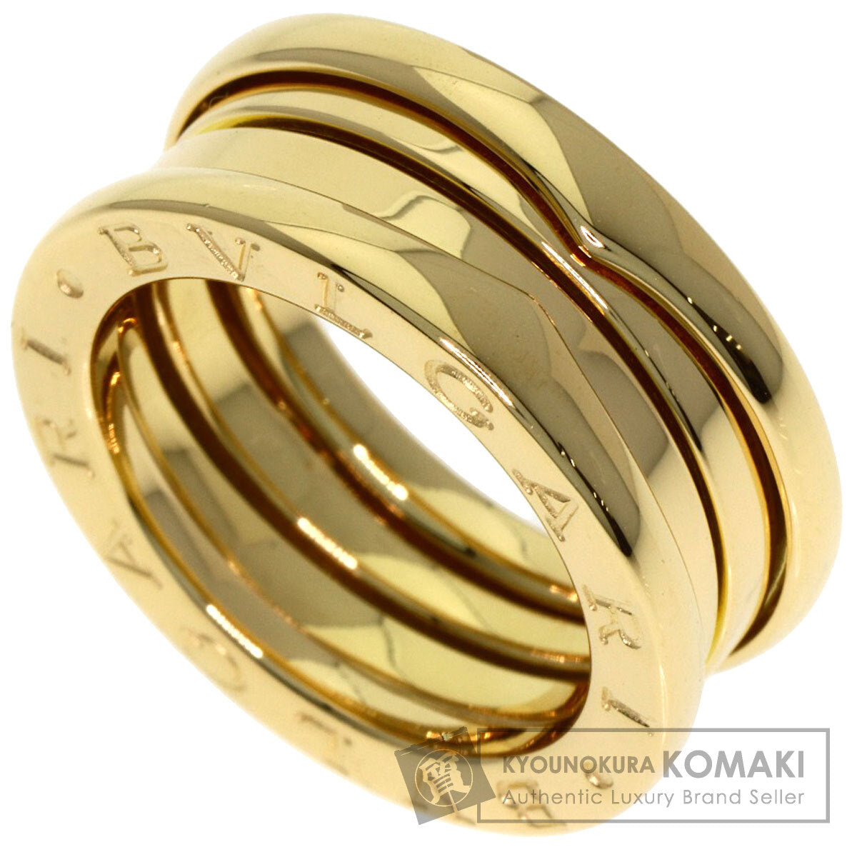 BVLGARI B.zero1 2 Band #49 Ring K18 Yellow Gold Ladies [Used]