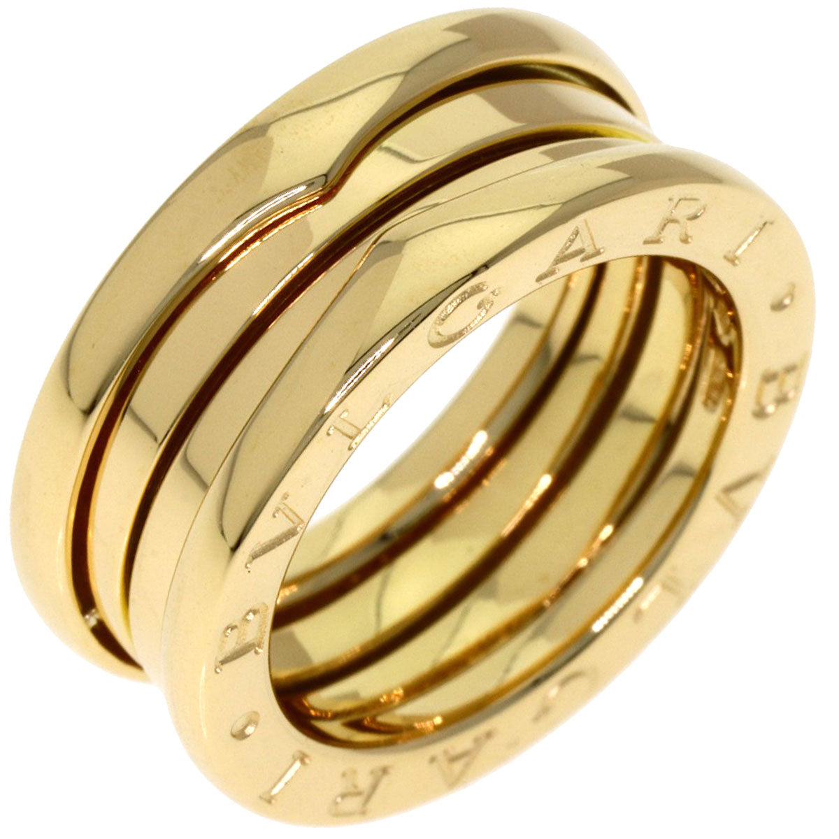 BVLGARI B.zero1 2 Band #49 Ring K18 Yellow Gold Ladies [Used]