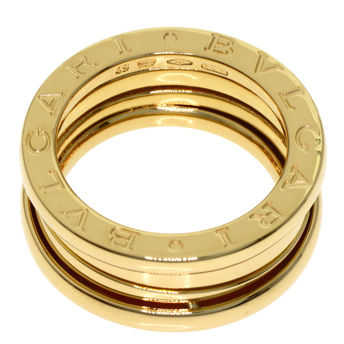 BVLGARI B.zero1 2 Band #49 Ring K18 Yellow Gold Ladies [Used]