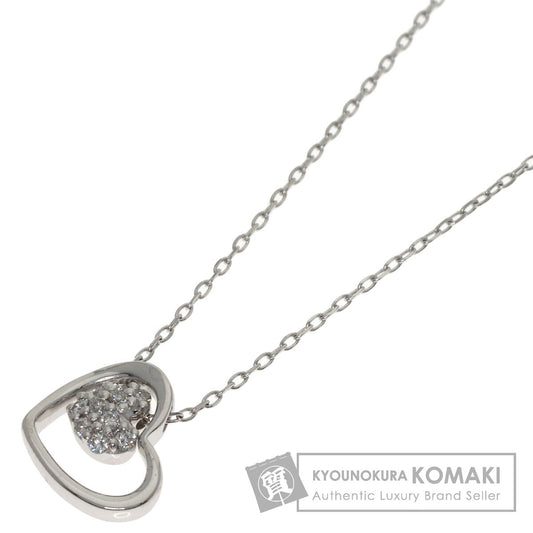 Ponte Vecchio Heart Diamond Necklace K18 White Gold Ladies [Used]