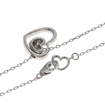 Ponte Vecchio Heart Diamond Necklace K18 White Gold Ladies [Used]