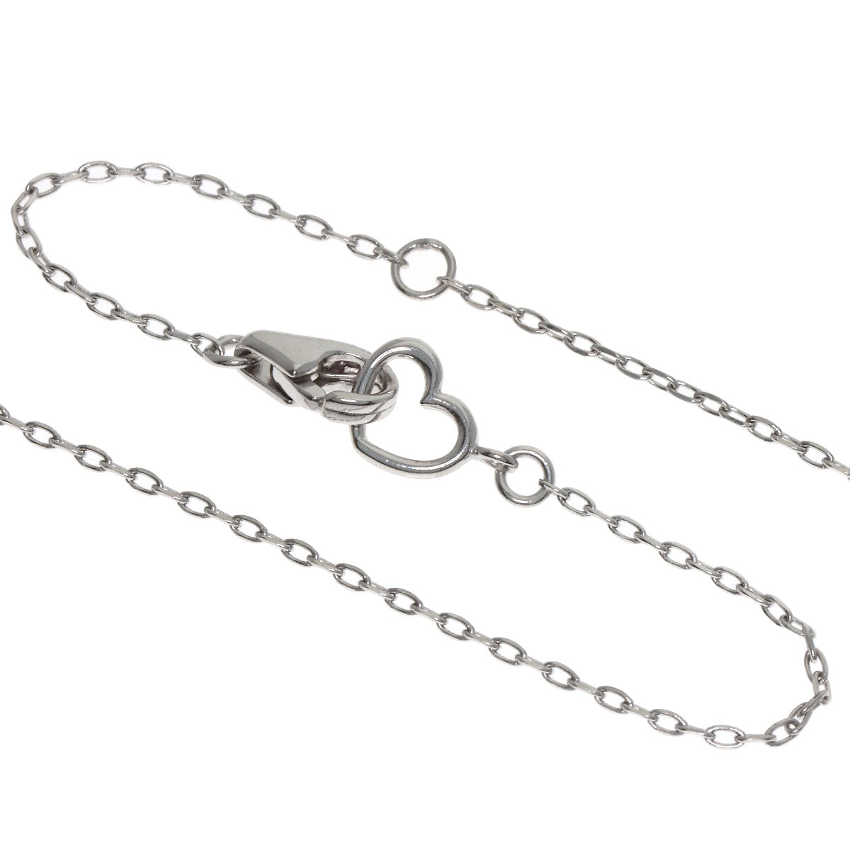 Ponte Vecchio Heart Diamond Necklace K18 White Gold Ladies [Used]