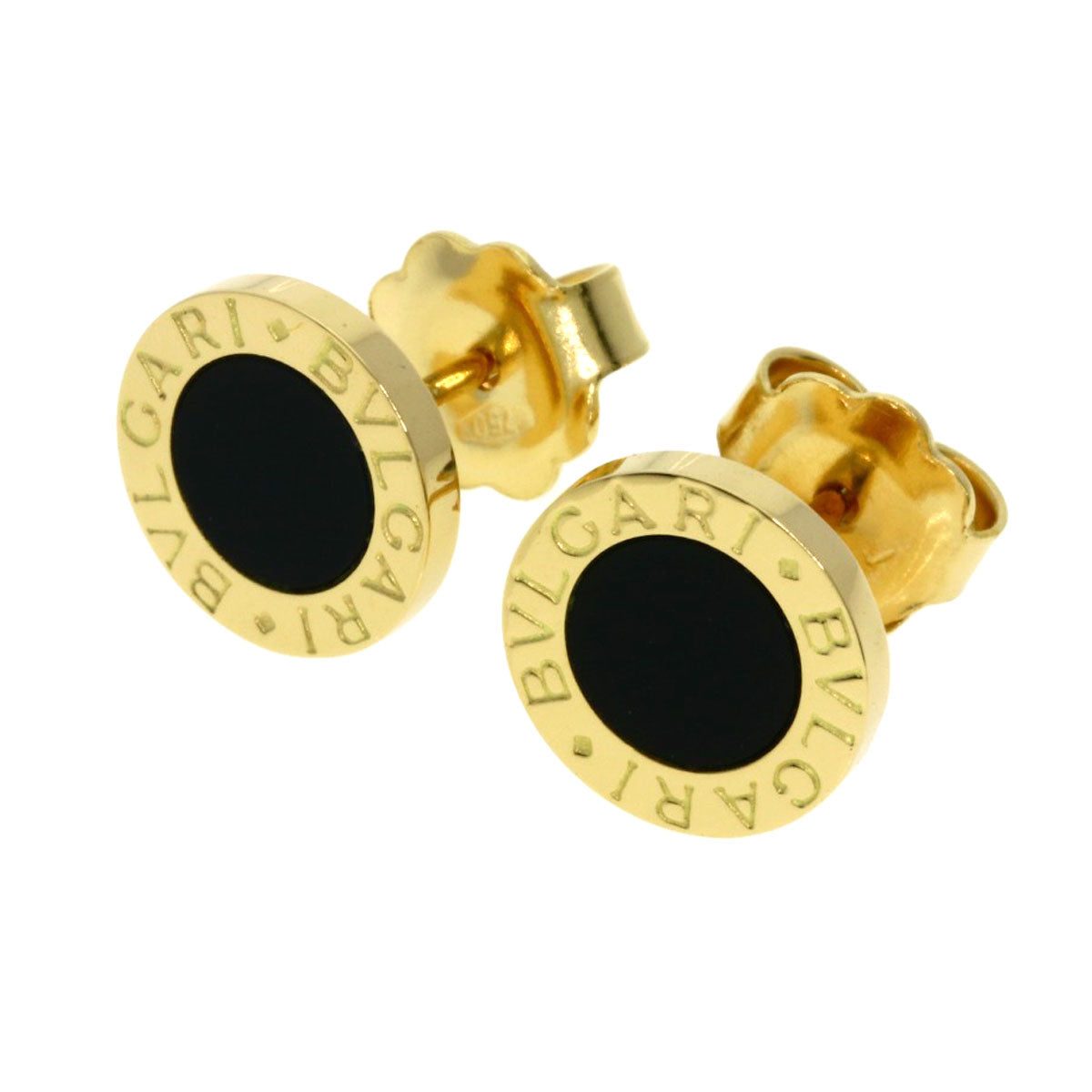 BVLGARI BVLGARI BVLGARI Onyx earring K18 Yellow Gold Ladies [Used]