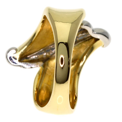 design Ring Platinum PT850 18K Yellow Gold 7.3g　Ladies