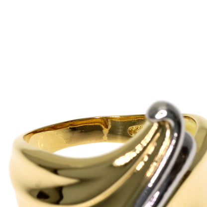 design Ring Platinum PT850 18K Yellow Gold 7.3g　Ladies