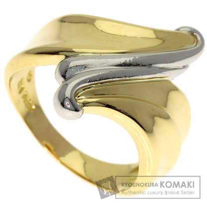 design Ring Platinum PT850 18K Yellow Gold 7.3g　Ladies