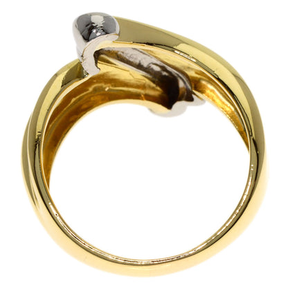 design Ring Platinum PT850 18K Yellow Gold 7.3g　Ladies