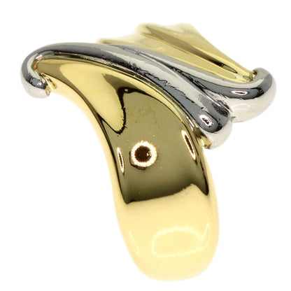 design Ring Platinum PT850 18K Yellow Gold 7.3g　Ladies