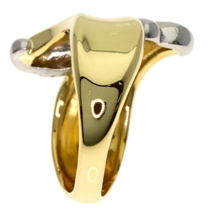 design Ring Platinum PT850 18K Yellow Gold 7.3g　Ladies