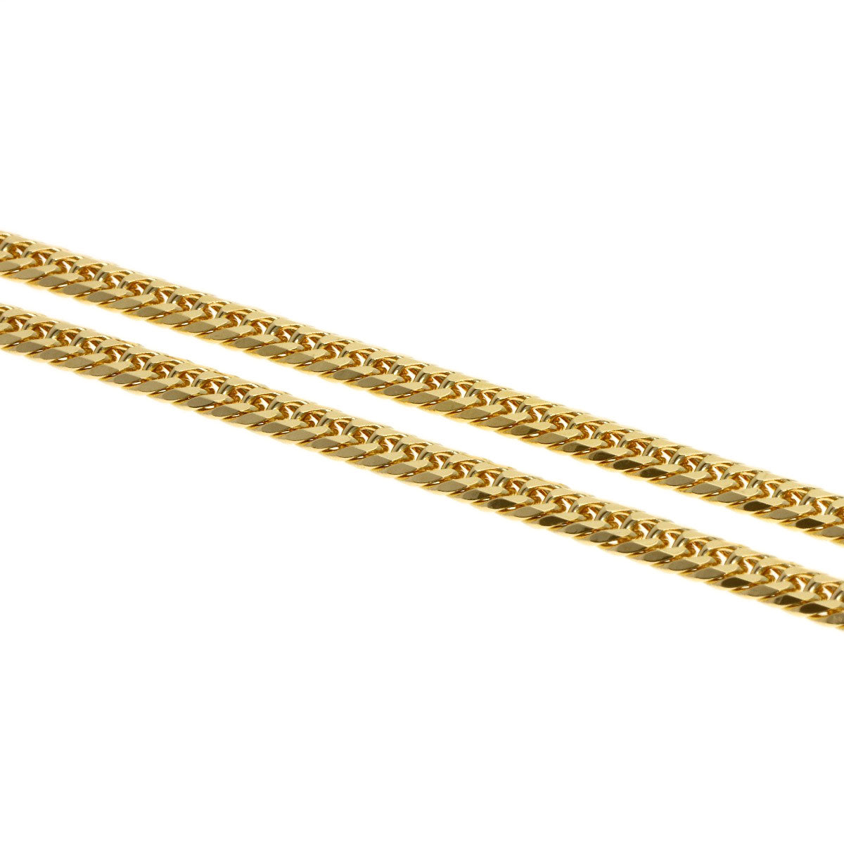 Curb chain Kihei W6 side Necklace K18 Yellow Gold 20.3g　Ladies