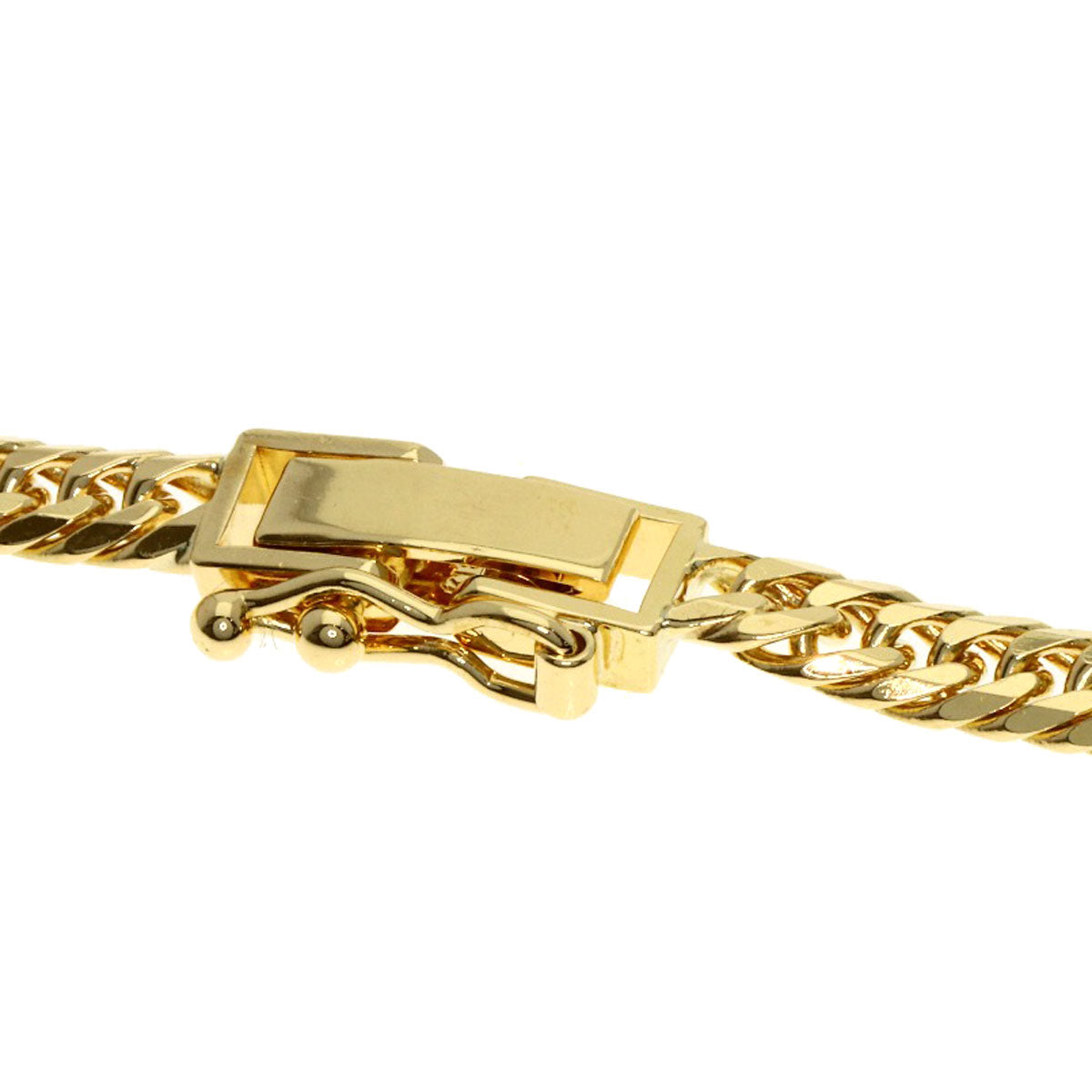 Curb chain Kihei W6 side Necklace K18 Yellow Gold 20.3g　Ladies
