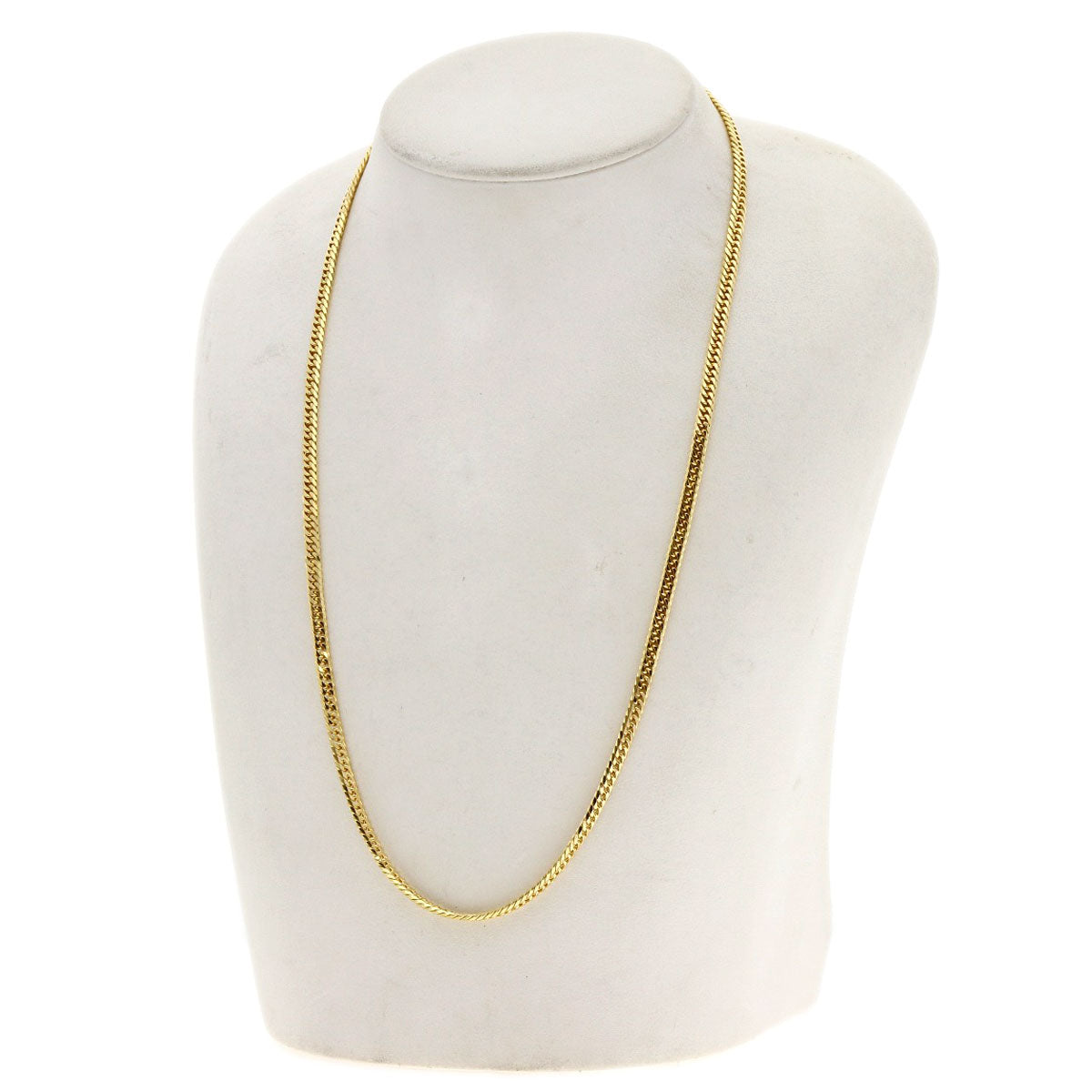 Curb chain Kihei W6 side Necklace K18 Yellow Gold 20.3g　Ladies
