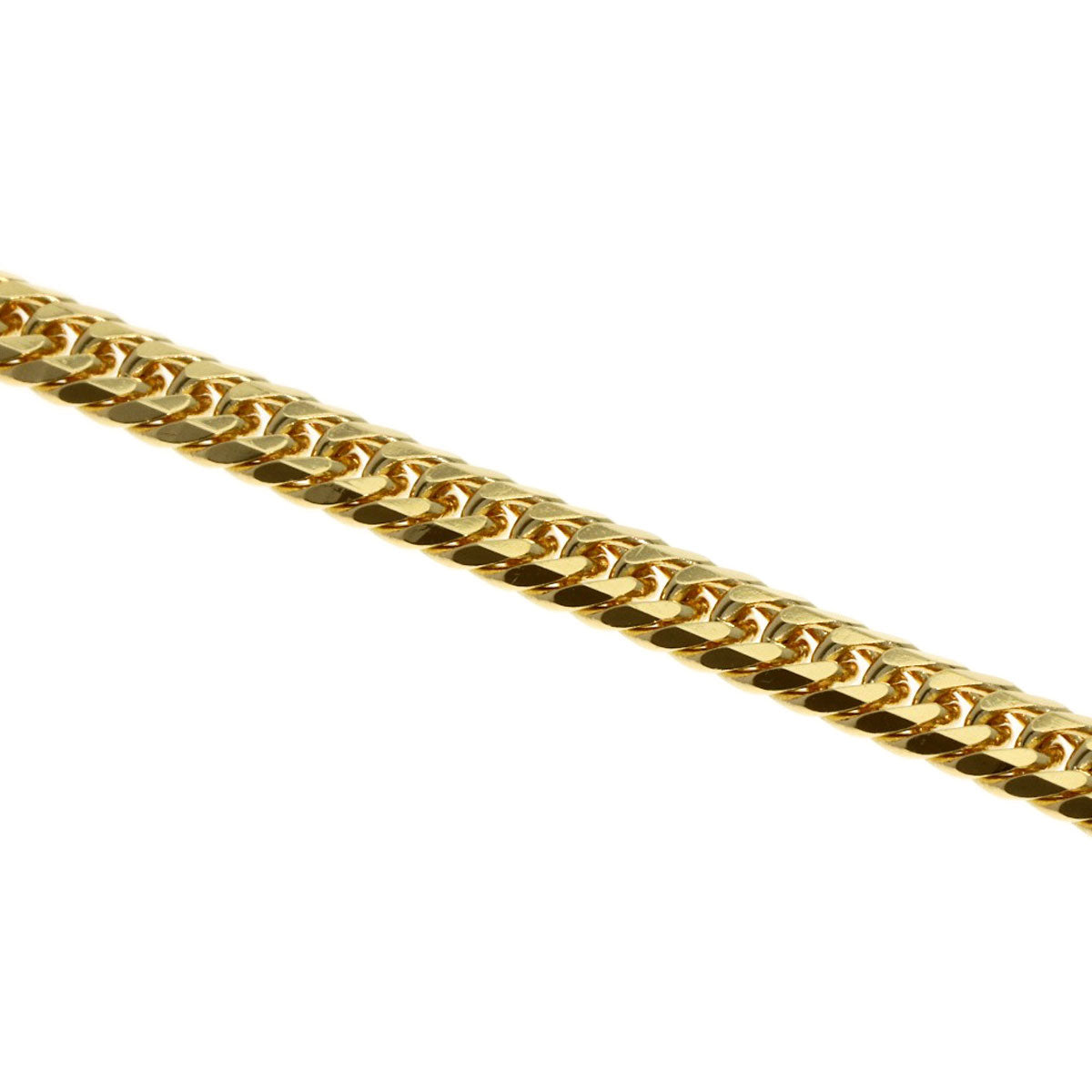 Curb chain Kihei W6 side Necklace K18 Yellow Gold 20.3g　Ladies