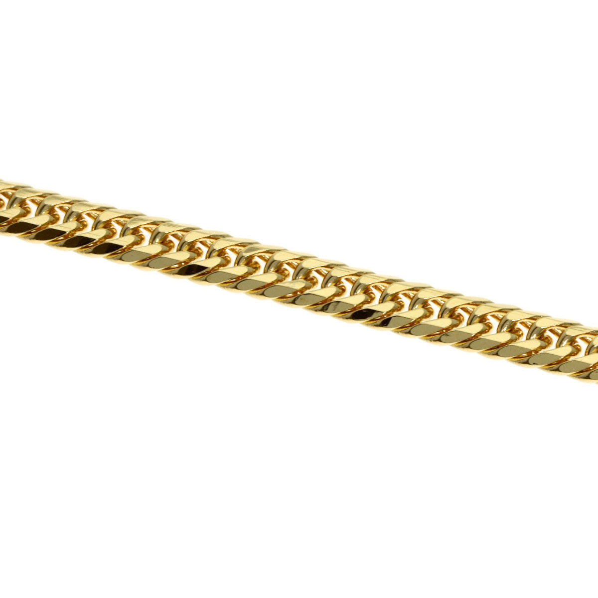 Curb chain Kihei W6 side Necklace K18 Yellow Gold 20.3g　Ladies