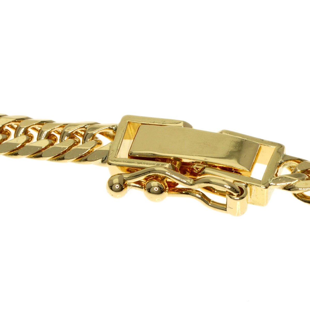 Curb chain Kihei W6 side Necklace K18 Yellow Gold 20.3g　Ladies