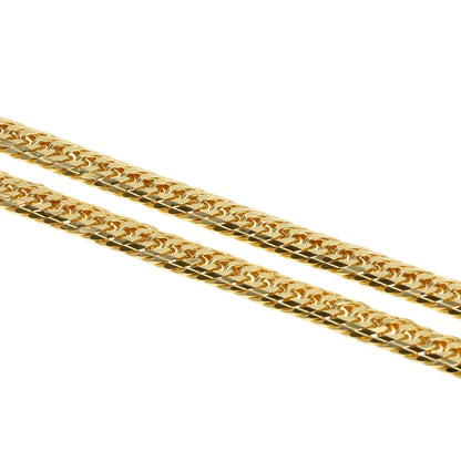 Curb chain Kihei W8 surface Necklace K18 Yellow Gold 20.5g　Ladies