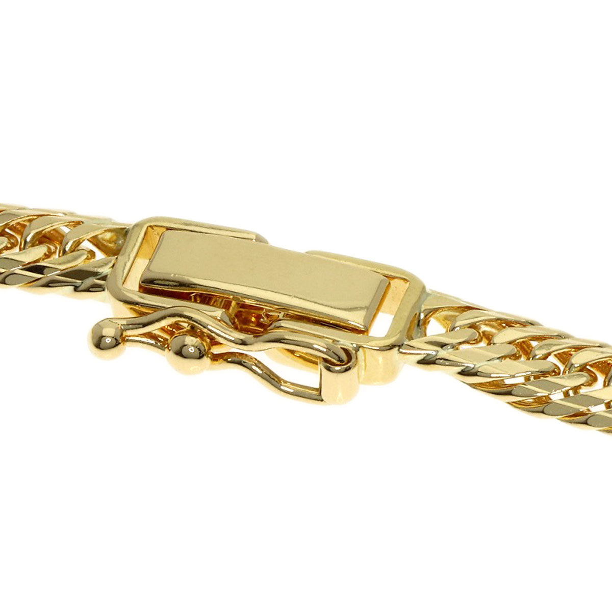 Curb chain Kihei W8 surface Necklace K18 Yellow Gold 20.5g　Ladies