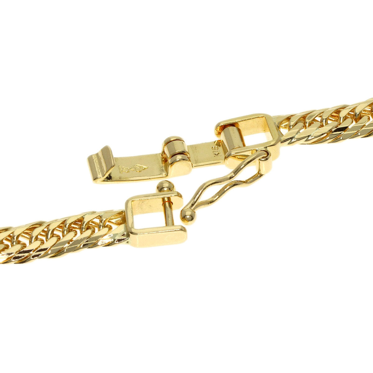 Curb chain Kihei W8 surface Necklace K18 Yellow Gold 20.5g　Ladies