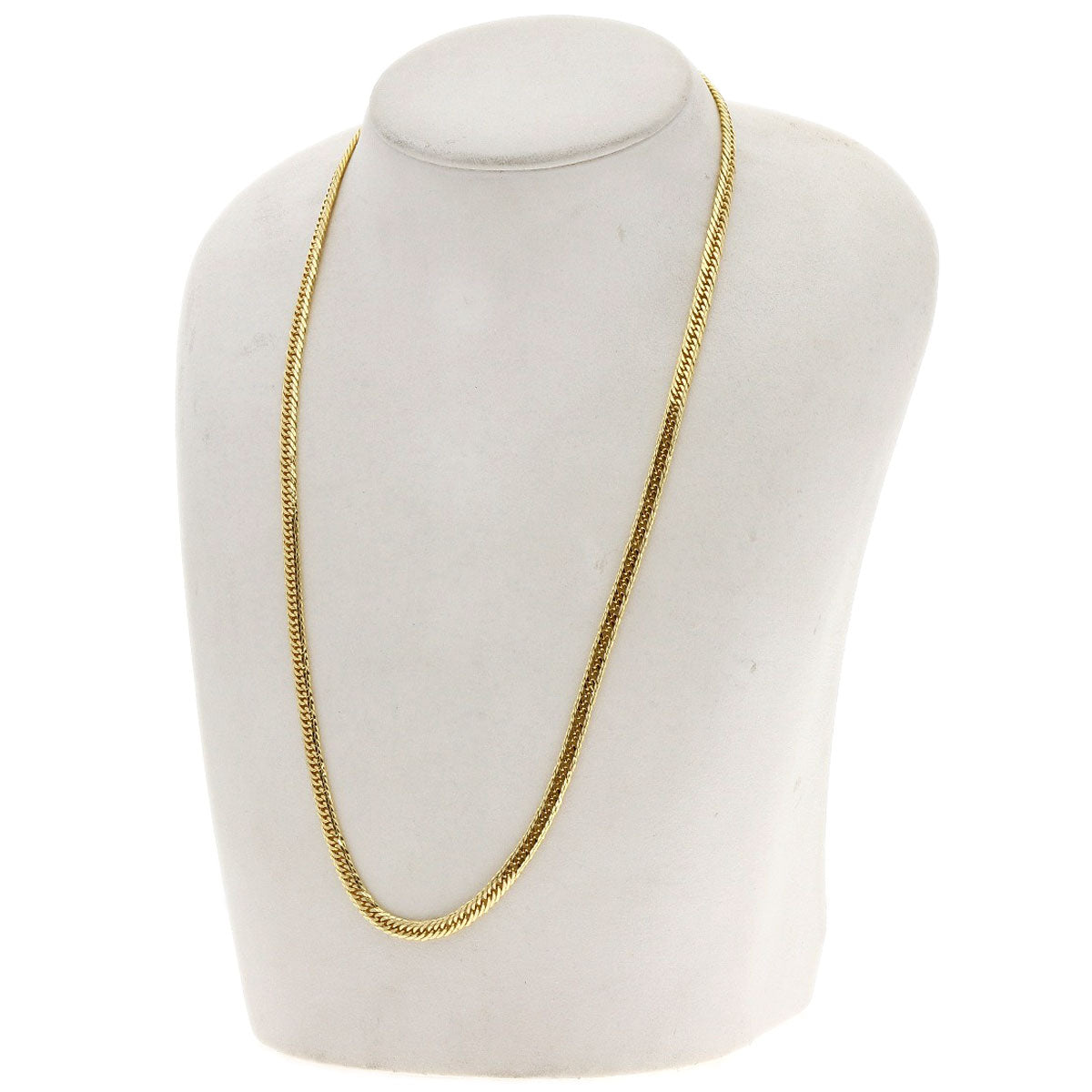 Curb chain Kihei W8 surface Necklace K18 Yellow Gold 20.5g　Ladies