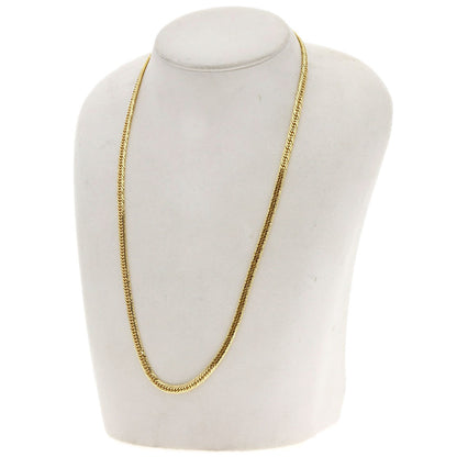 Curb chain Kihei W8 surface Necklace K18 Yellow Gold 20.5g　Ladies