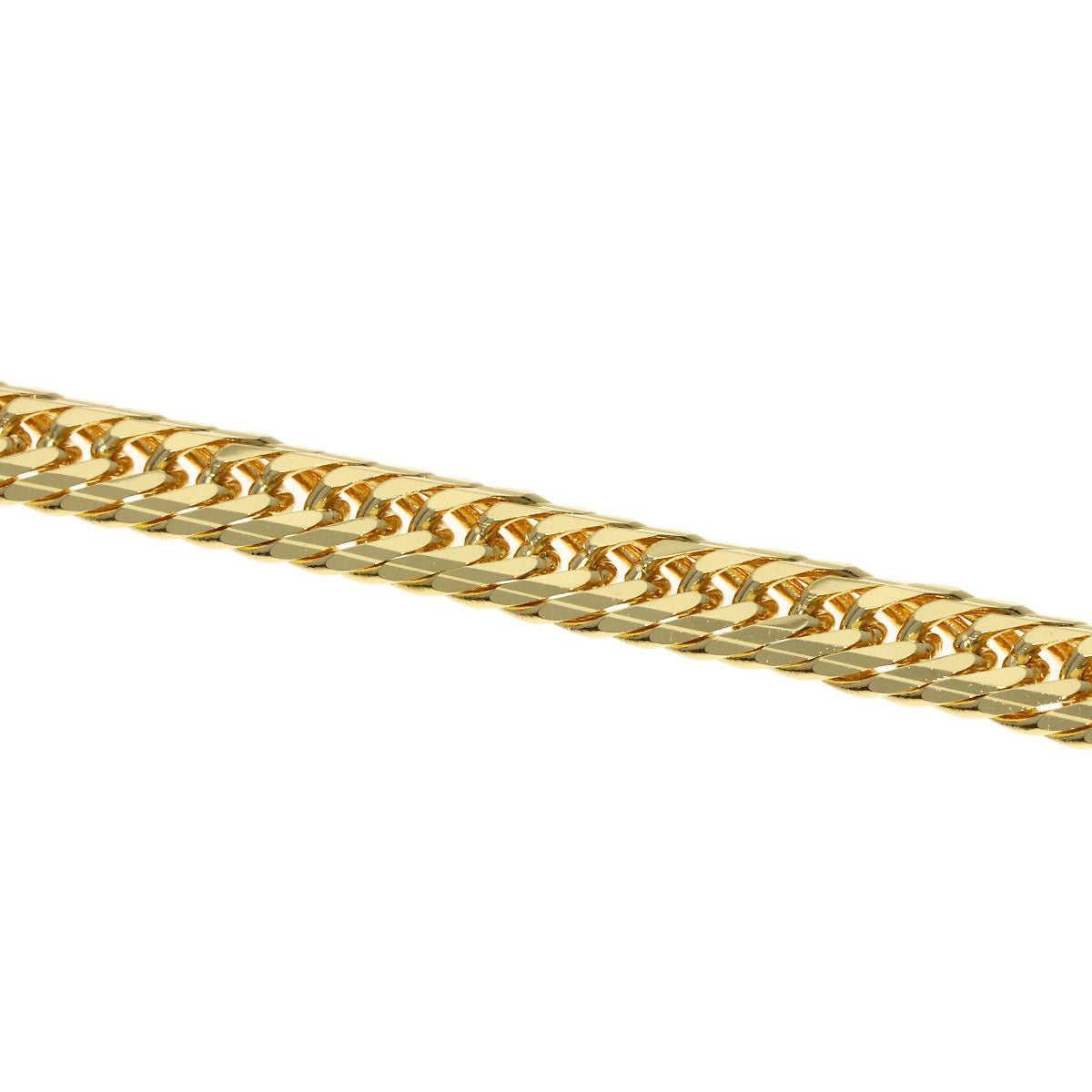 Curb chain Kihei W8 surface Necklace K18 Yellow Gold 20.5g　Ladies
