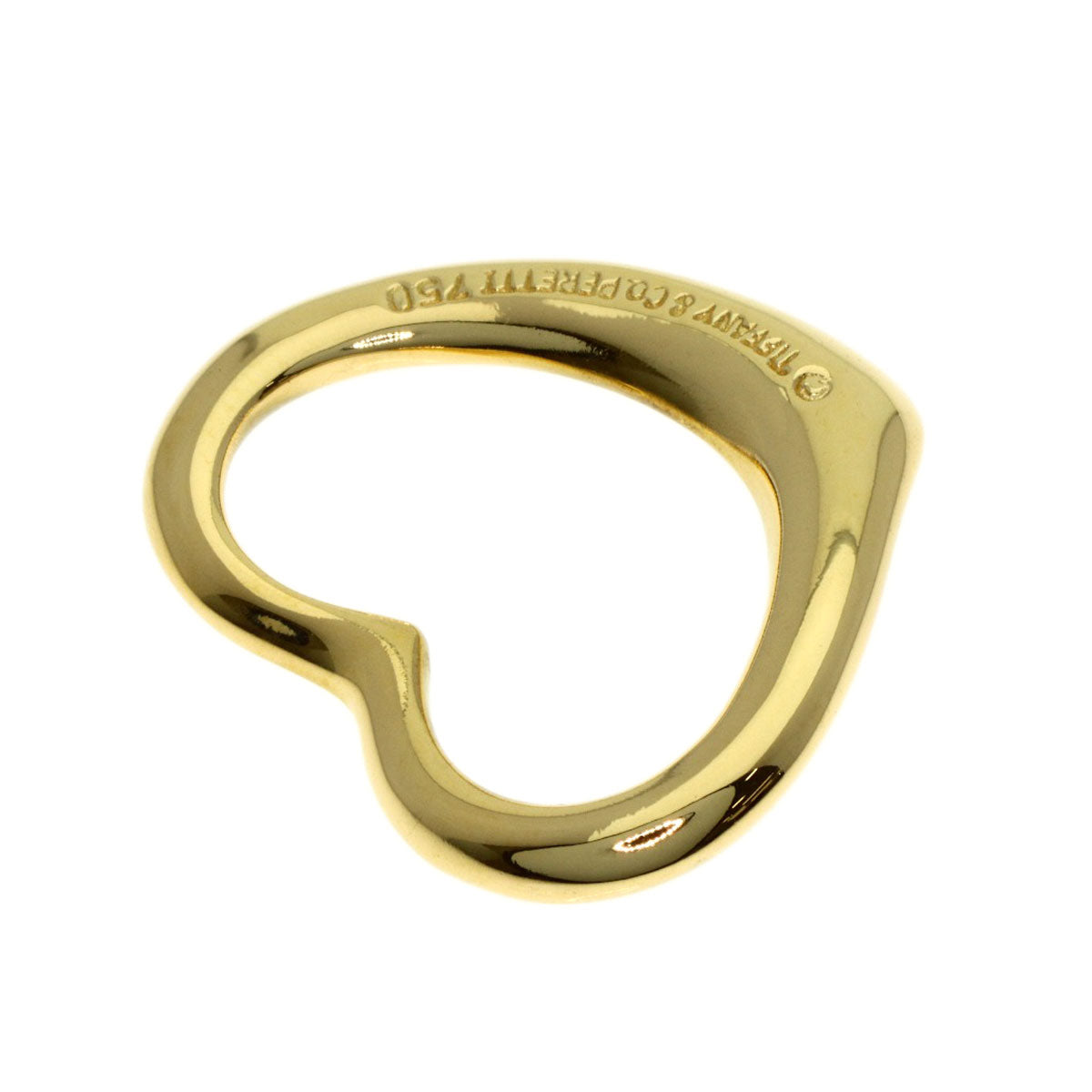 TIFFANY&Co. Open heart Pendant top K18 Yellow Gold Ladies [Used]