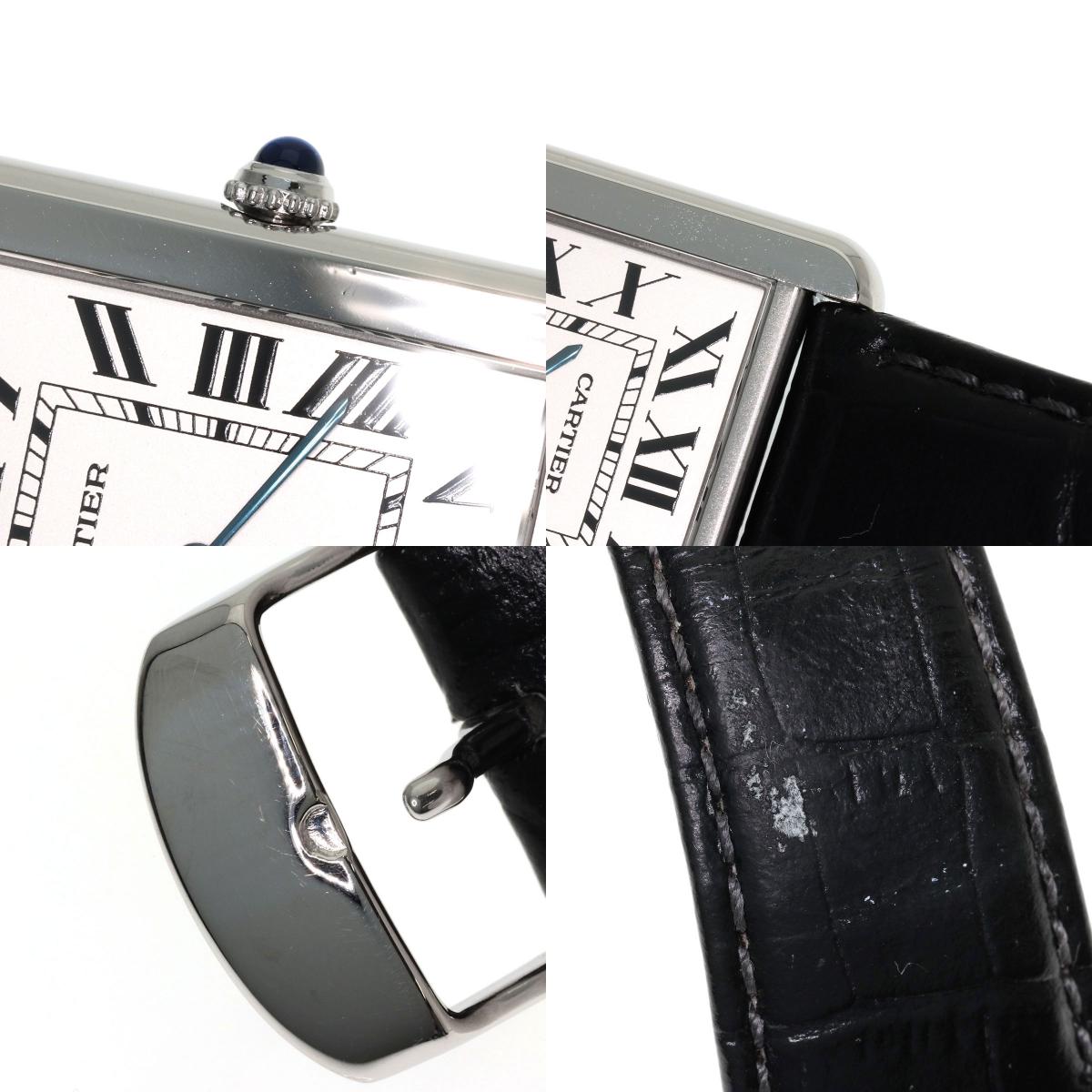 CARTIER Tank solo LM Watches W1018355 Stainless Steel/Leather mens