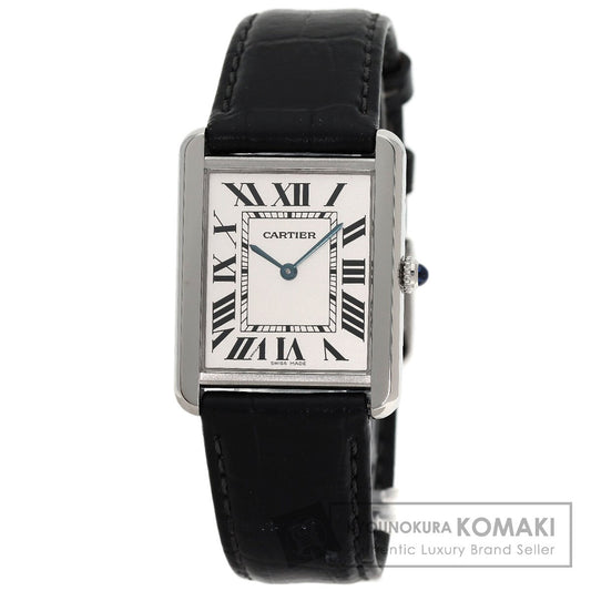 CARTIER Tank solo LM Watches W1018355 Stainless Steel/Leather mens