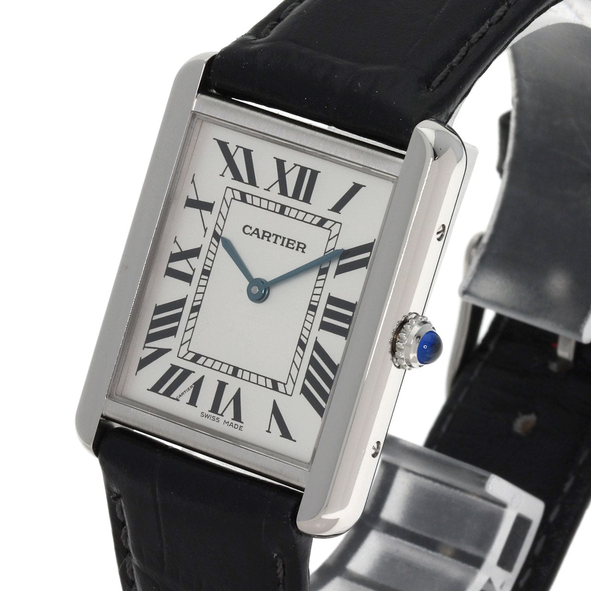 CARTIER Tank solo LM Watches W1018355 Stainless Steel/Leather mens