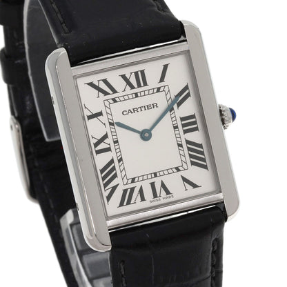 CARTIER Tank solo LM Watches W1018355 Stainless Steel/Leather mens