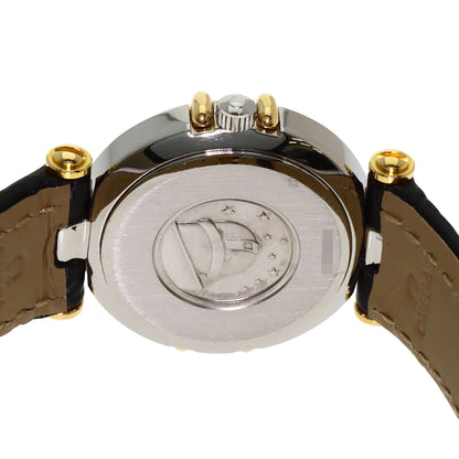 OMEGA Constellation Flat Bezel Diamond Watches Stainless Steel/Leather Ladies