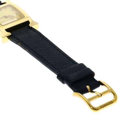 HERMES H watch Watches HH1.201 Gold Plated/Leather Ladies