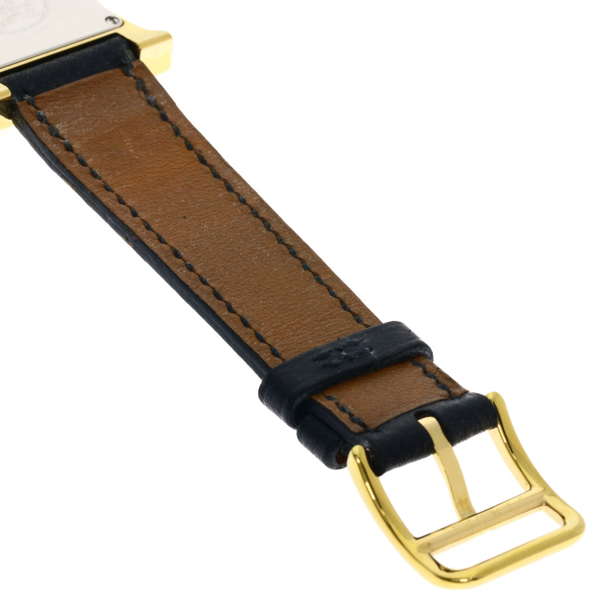 HERMES H watch Watches HH1.201 Gold Plated/Leather Ladies