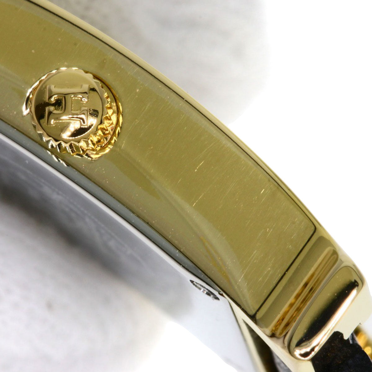 HERMES H watch Watches HH1.201 Gold Plated/Leather Ladies