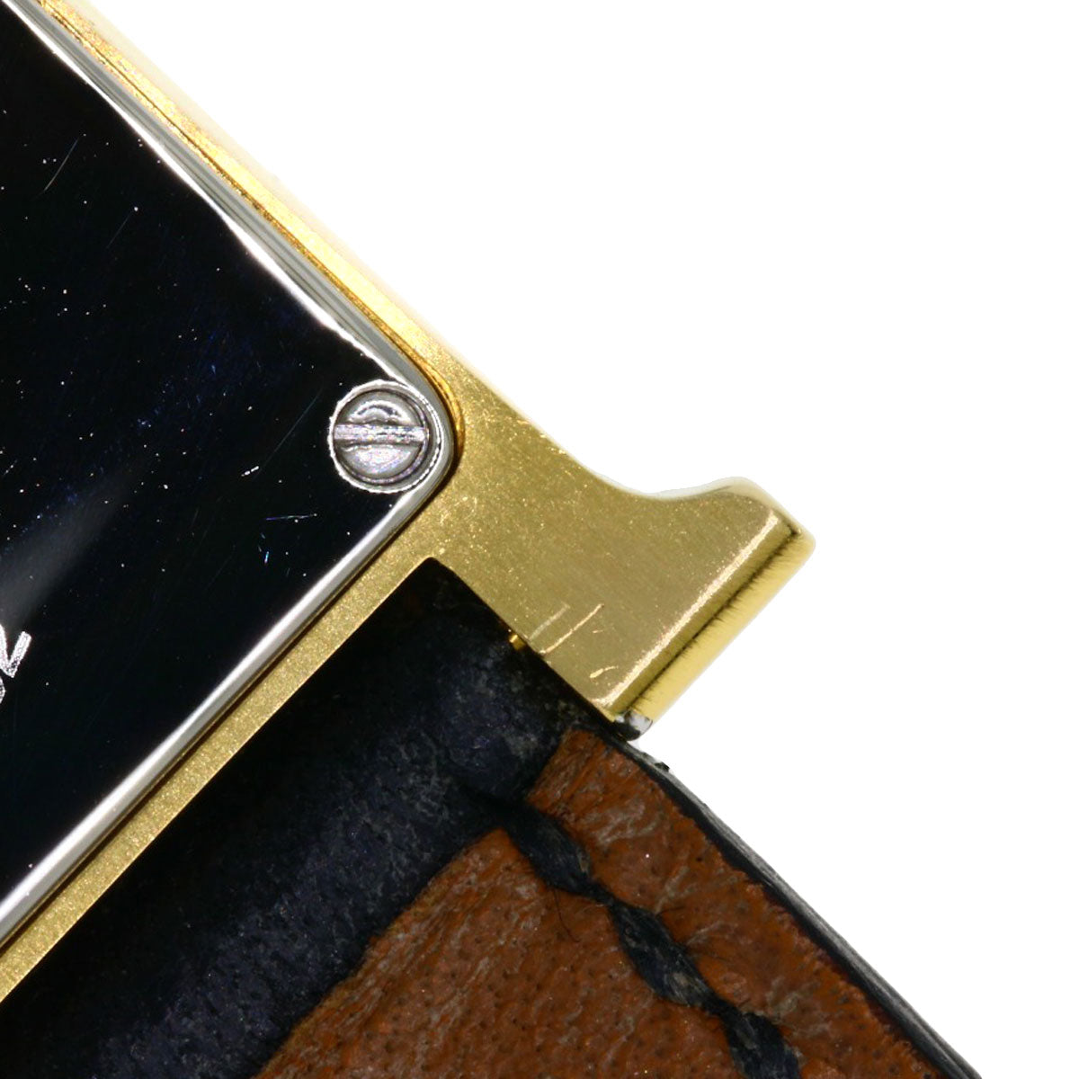 HERMES H watch Watches HH1.201 Gold Plated/Leather Ladies