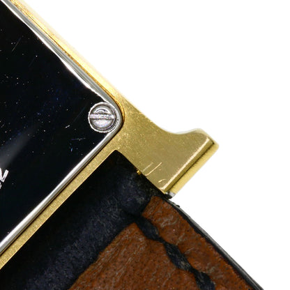HERMES H watch Watches HH1.201 Gold Plated/Leather Ladies
