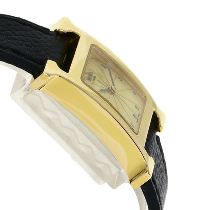 HERMES H watch Watches HH1.201 Gold Plated/Leather Ladies
