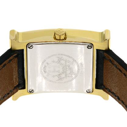 HERMES H watch Watches HH1.201 Gold Plated/Leather Ladies