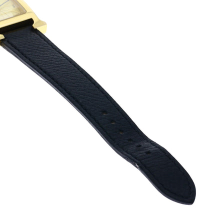 HERMES H watch Watches HH1.201 Gold Plated/Leather Ladies