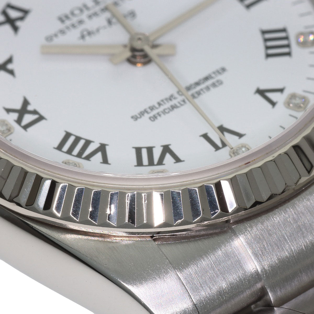 ROLEX Air King 11P Diamond Watches 114234G Stainless Steel/Stainless Steel mens