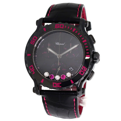 Chopard Happy Sports Mystery Pink Limited Edition of 100 pieces Diamond Watches 288515-9013 Ceramic/Leather mens