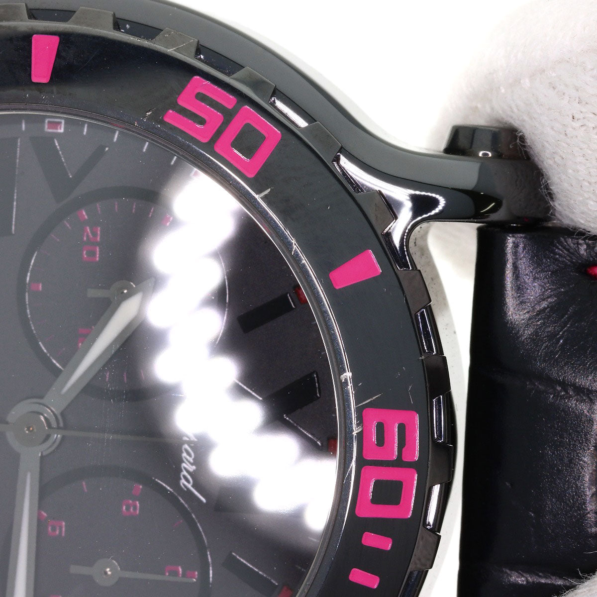 Chopard Happy Sports Mystery Pink Limited Edition of 100 pieces Diamond Watches 288515-9013 Ceramic/Leather mens