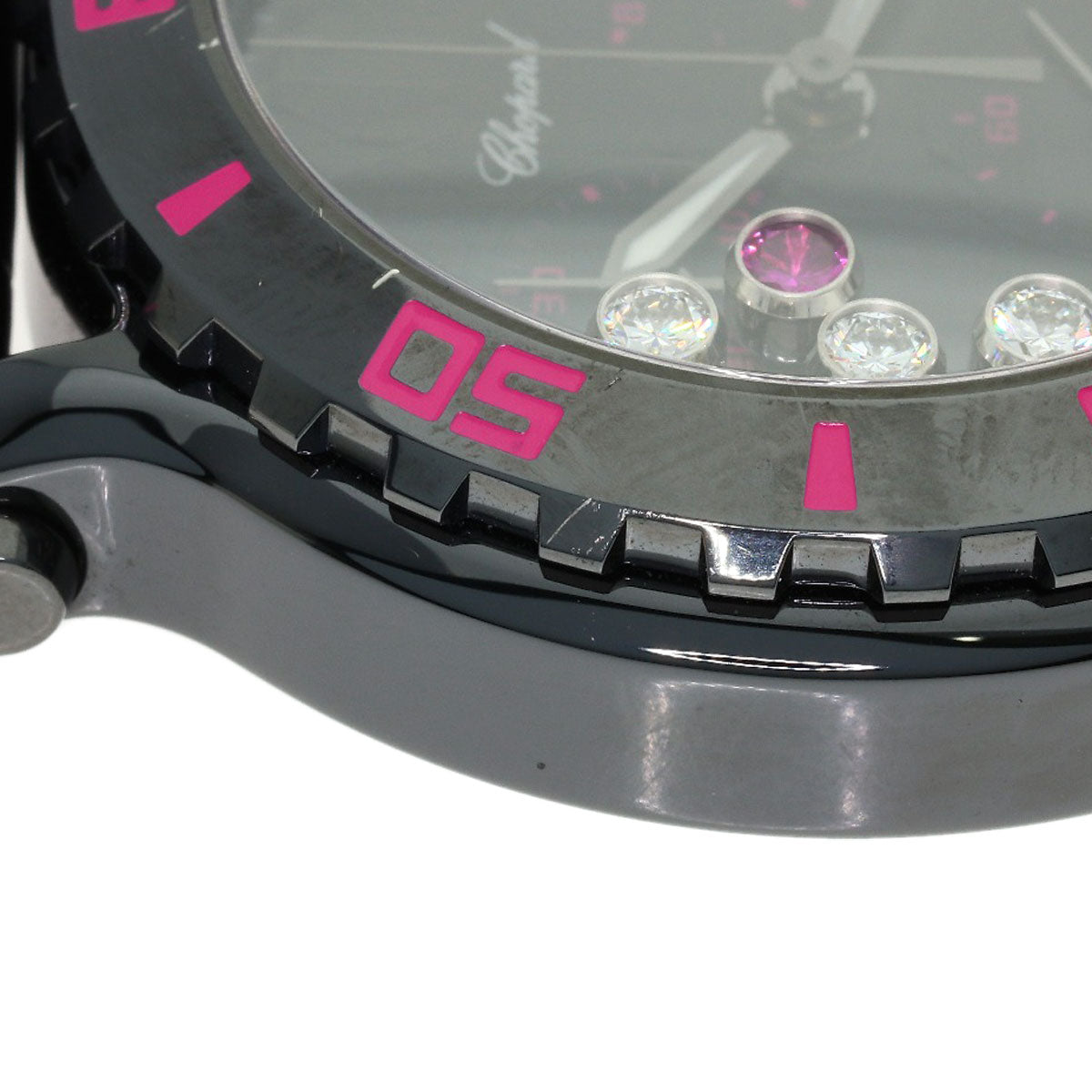 Chopard Happy Sports Mystery Pink Limited Edition of 100 pieces Diamond Watches 288515-9013 Ceramic/Leather mens