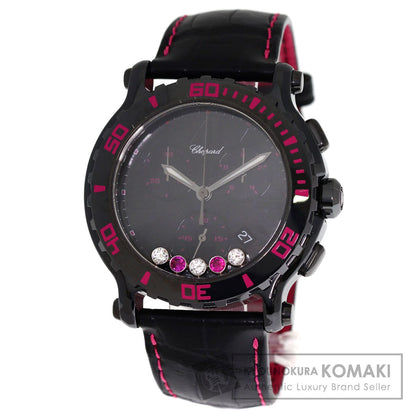 Chopard Happy Sports Mystery Pink Limited Edition of 100 pieces Diamond Watches 288515-9013 Ceramic/Leather mens